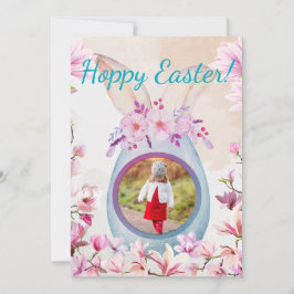 Hoppy Easter egg with photo Einladung