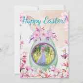 Hoppy Easter green egg photo Einladung (Vorderseite)