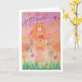 Hoppy Easter! Karte (Gelbe Blume)