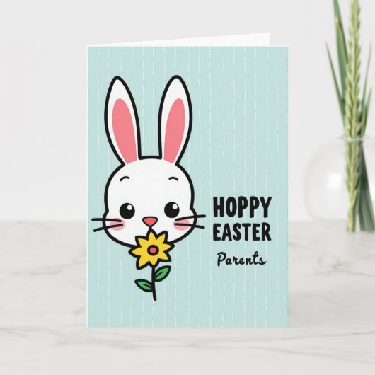 Hoppy Easter Parents Rabbit Card Karte (Vorderseite)