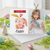 "Hoppy Easter" Whimsy Bunny Happy Easter Photo Karte