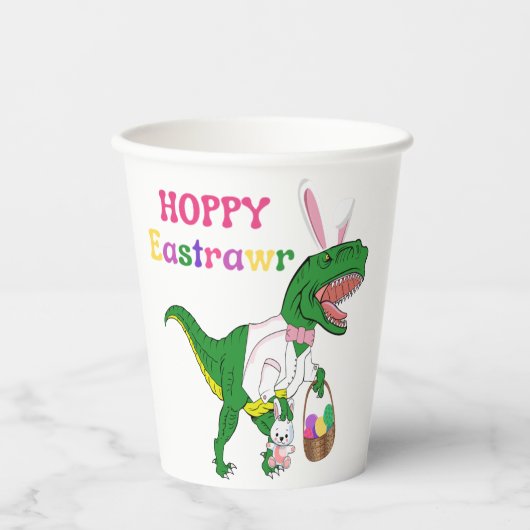 Hoppy Eastrawr Bunny Dinosaur Papiertasse Pappbecher (Vorderseite)