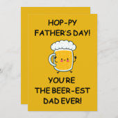Hoppy Father's Day Card Beerest Vater je Einladung (Vorne/Hinten)