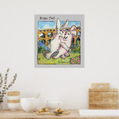 Hoppy Feet Cartoon Rabbits Poster drucken (Küche)