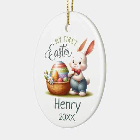 Hoppy First Oaster - Personalisiert Keramik Ornament (Links)