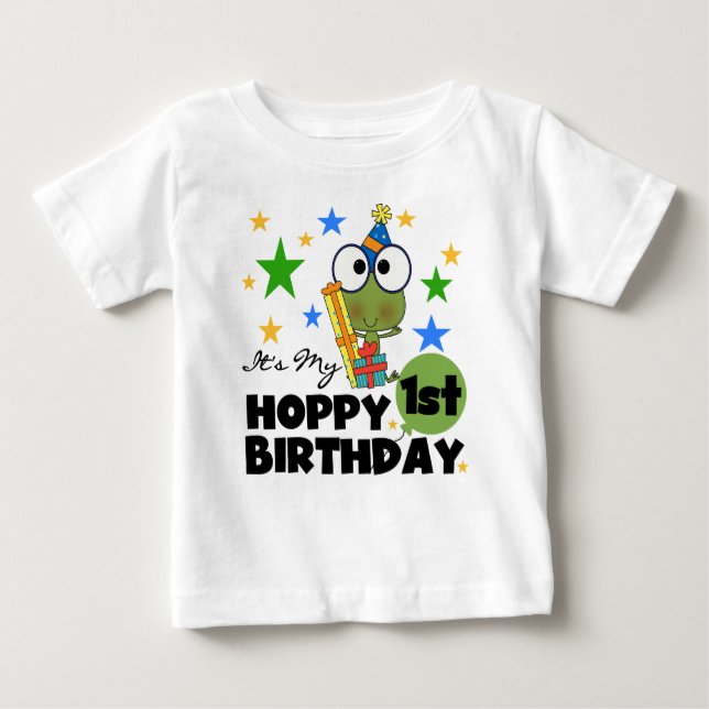 Hoppy Frog 1. Geburtstag T Shirts und Geschenke (Vorderseite)