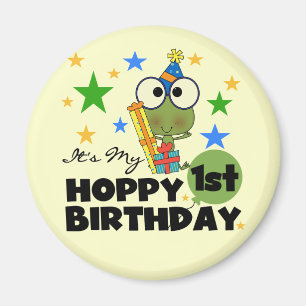 Hoppy Frog 1. Geburtstag T Shirts und Geschenke Magnet