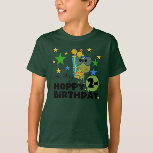 Hoppy Frog 2. Geburtstag T - Shirt und Geschenke (Vorderseite)