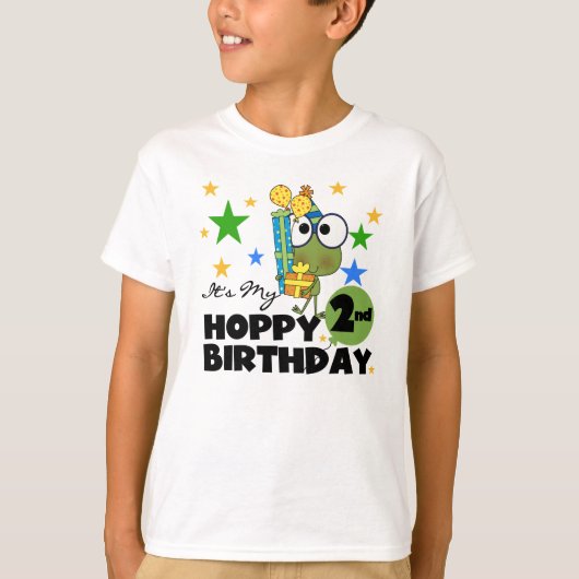Hoppy Frog 2. Geburtstag T - Shirt und Geschenke (Vorderseite)