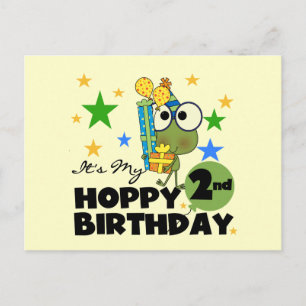 Hoppy Frog 2. Geburtstag T - Shirt und Geschenke Postkarte