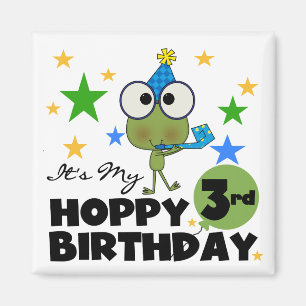 Hoppy Frog 3. Geburtstagsgeschenke und Geschenke Magnet