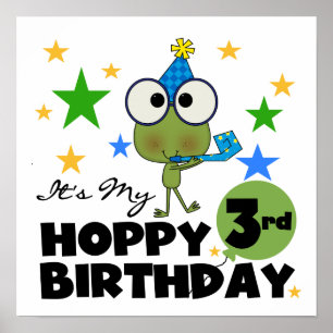 Hoppy Frog 3. Geburtstagsgeschenke und Geschenke Poster