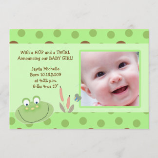 HOPPY FROG Baby Foto Geburtsankündigung Ankündigung