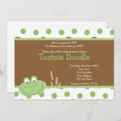 HOPPY FROG Froggy Baby Dusche Einladung (Vorne/Hinten)