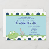 HOPPY FROG Froggy Baby Dusche Einladung (Vorne/Hinten)