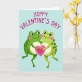 Hoppy Frog Valentine Card Karte (Gelbe Blume)