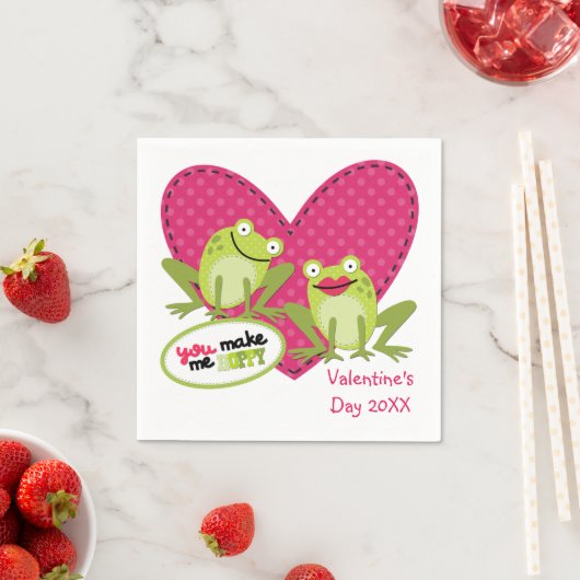 Hoppy Frog Valentine Day Serviette (Beispiel)