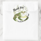 Hoppy Frog Watercolor Vielen Dank Runder Aufkleber (Tasche)