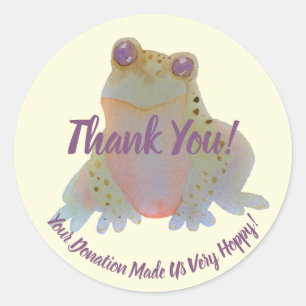 Hoppy Frog Watercolor Vielen Dank Runder Aufkleber