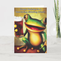 Hoppy Geburtstag! Funny Frog Holding Beer Glass