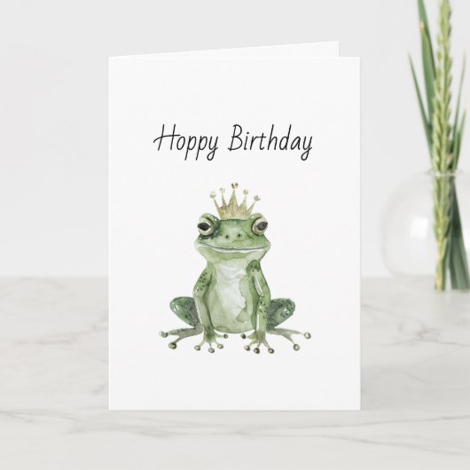 Hoppy Geburtstag Grüner Frosch   Karte (Vorderseite)