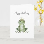 Hoppy Geburtstag Grüner Frosch   Karte (Gelbe Blume)