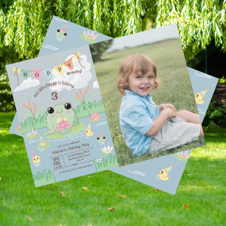 Hoppy Geburtstag Kinder Foto-Party-Einladung Einladung