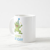 Hoppy Geburtstag Lustiger Frosch Kinder Kaffeetasse (Vorderseite Links)