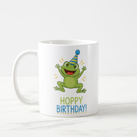 Hoppy Geburtstag Lustiger Frosch Kinder Kaffeetasse (Links)