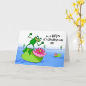 Hoppy Großeltern Day, Funny Frog am Teich Karte (Gelbe Blume)
