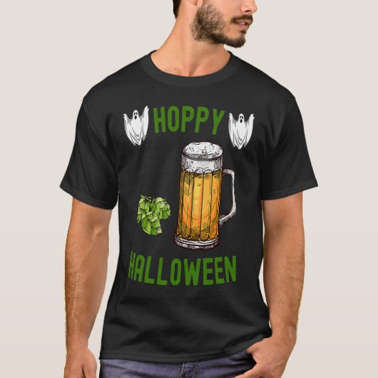 Hoppy Halloween Beer IPA Drinkers Ghost Hops Drin T-Shirt (Vorderseite)