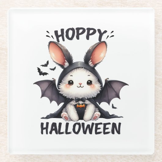 Hoppy Halloween Bunny Rabbit Glasuntersetzer (Vorderseite)
