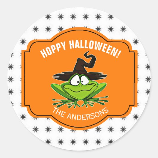 Hoppy Halloween Frog ID221 Runder Aufkleber (Vorderseite)
