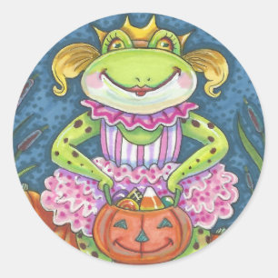 HOPPY HALLOWEEN FROG STICKERS RUNDE