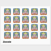 HOPPY HALLOWEEN FROG STICKERS SHEET Square (Blatt)