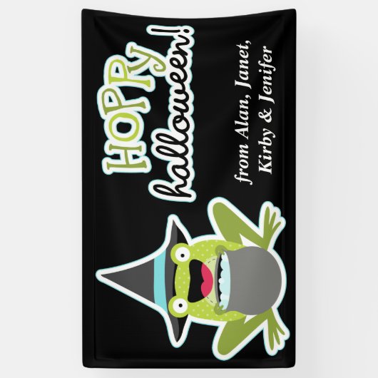 Hoppy Halloween Frosch Personalisiert Banner (Vertikal)