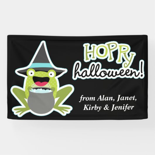 Hoppy Halloween Frosch Personalisiert Banner (Horizontal)