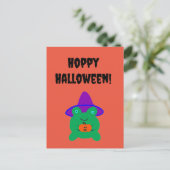 Hoppy Halloween Frosch Postkarte (Stehend Vorderseite)