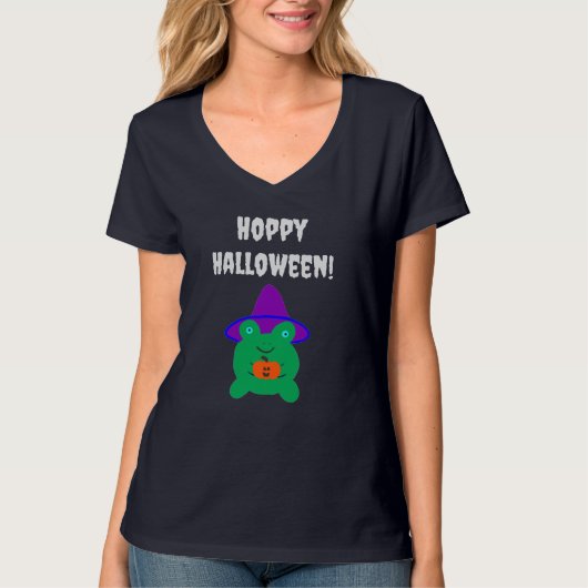 Hoppy Halloween Frosch T-Shirt (Vorderseite)