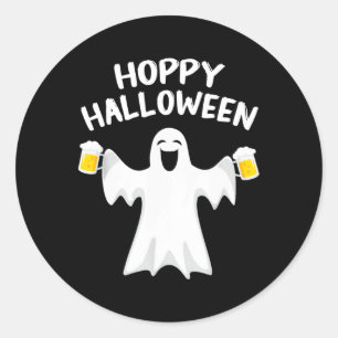 Hoppy Halloween Fun Halloween Niedlich Ghost Beer Runder Aufkleber