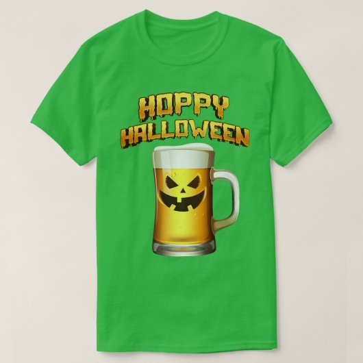Hoppy Halloween Pumpkin Face Beer Drinker's T-Shirt (Design vorne)