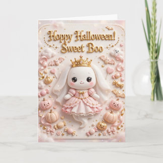 Hoppy Halloween Süße Boo Niedliche Häschen Prinzes Karte