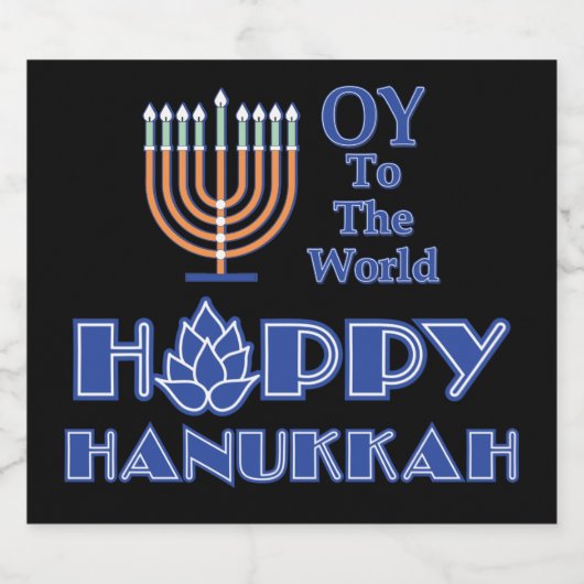 Hoppy Hanukkah Bierflaschenetikett (Einzelnes Label)