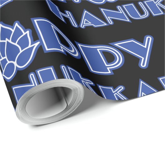 Hoppy Hanukkah Geschenkpapier (Rolleneckpunkt)