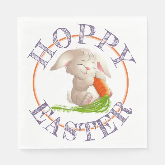 Hoppy Happy Oaster Bunny Motif Serviette (Vorderseite)