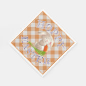 Hoppy Happy Oaster Bunny Orange Gingham Pattern Serviette (Ecke)