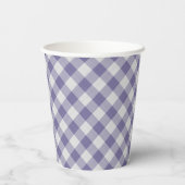 Hoppy Happy Oaster Bunny Violet Gingham Pattern Pa Pappbecher (Rückseite)