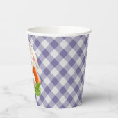 Hoppy Happy Oaster Bunny Violet Gingham Pattern Pa Pappbecher (Links)