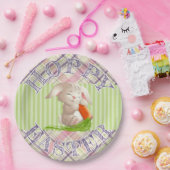 Hoppy Happy Ostersonnige Streifen und Kariertes Mu Pappteller (Party)