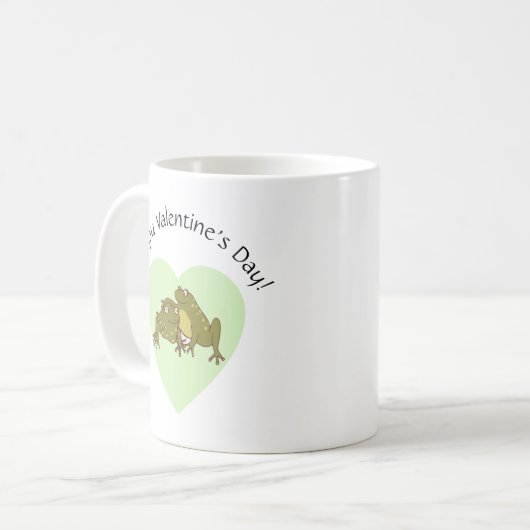 Hoppy Happy Valentines Day Niedliche Frösche in Li Kaffeetasse (Vorderseite Links)